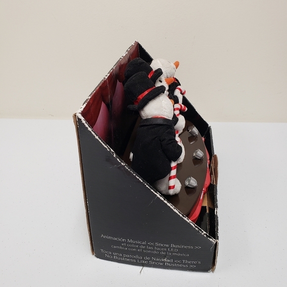 Santa's Best Snow Business Animated Musical Snowmen Christmas Eve Holiday Decor - Picture 4 of 16